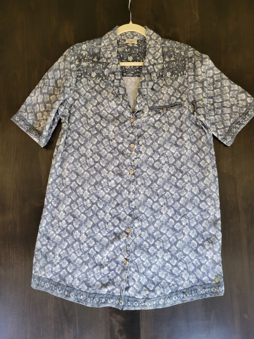 NWOT Faherty Paradise Point Linen Shirtdress S Blue Floral Paisley